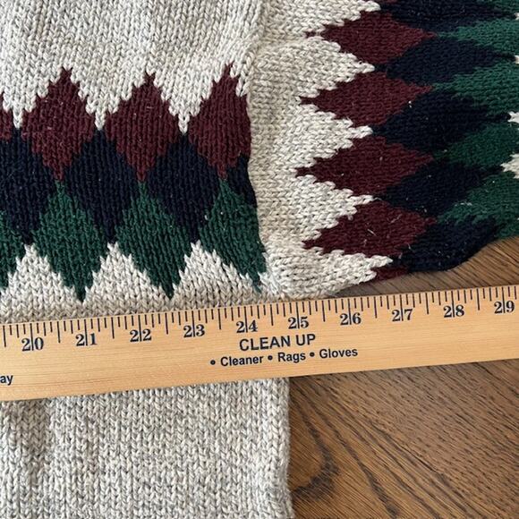 VTG 80s Peconic Bay Traders Crewneck Pullover Sweater Mens XL Cotton Argyle - Picture 8 of 9